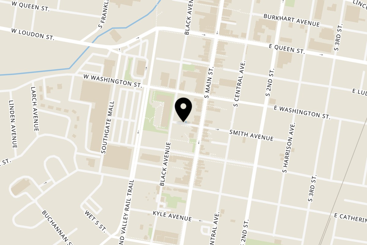 Map showing the location of Gee & Tee spice it up cuisine on 241 S Main St in Chambersburg